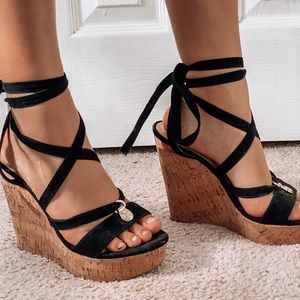 Guess lace up wedges - size 7